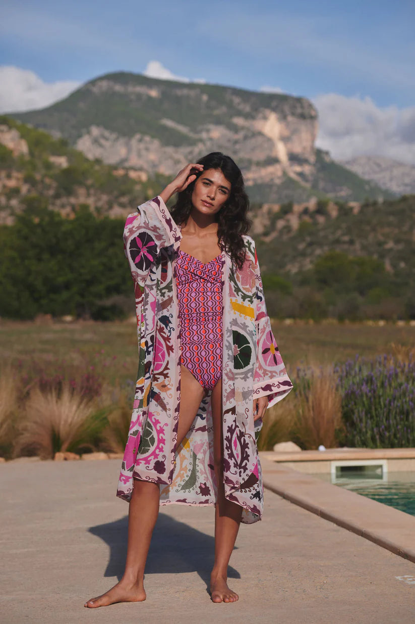 Susani Pink Grande Kimono by One Hundred Stars
