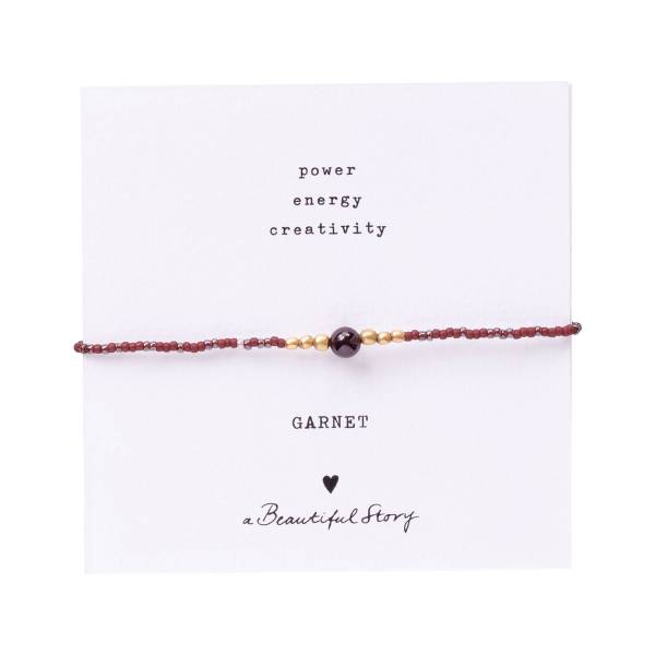 Iris Card Garnet Gold Coloured Bracelet