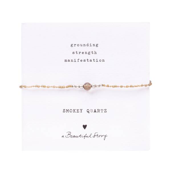 Iris Card Smokey Quartz Silver Coloured Bracelet