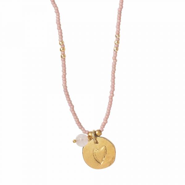 Timeless Rose Quartz Gold Necklace by A Beautiful Story