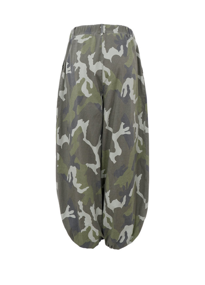 Black Colour Ally Balloon Pant Khaki Camouflage