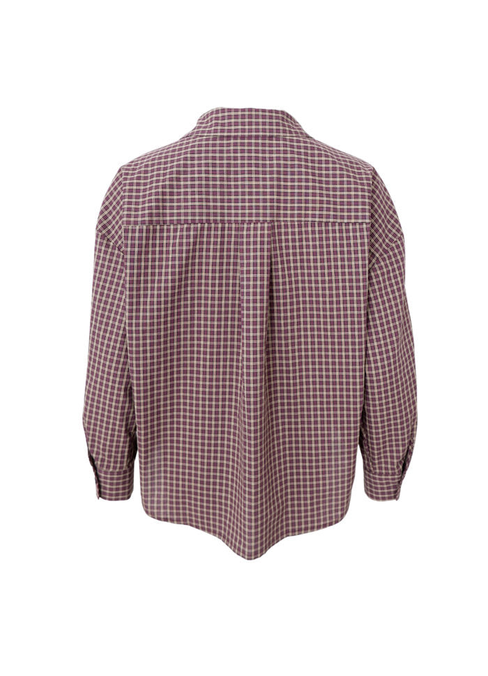 Black Colour Campbell Tailored Shirt - Plum Check