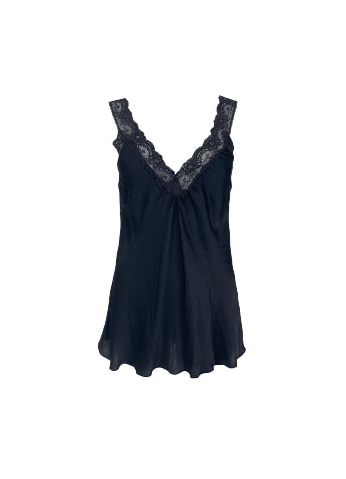 Bea Black Lace Top by Black Colour