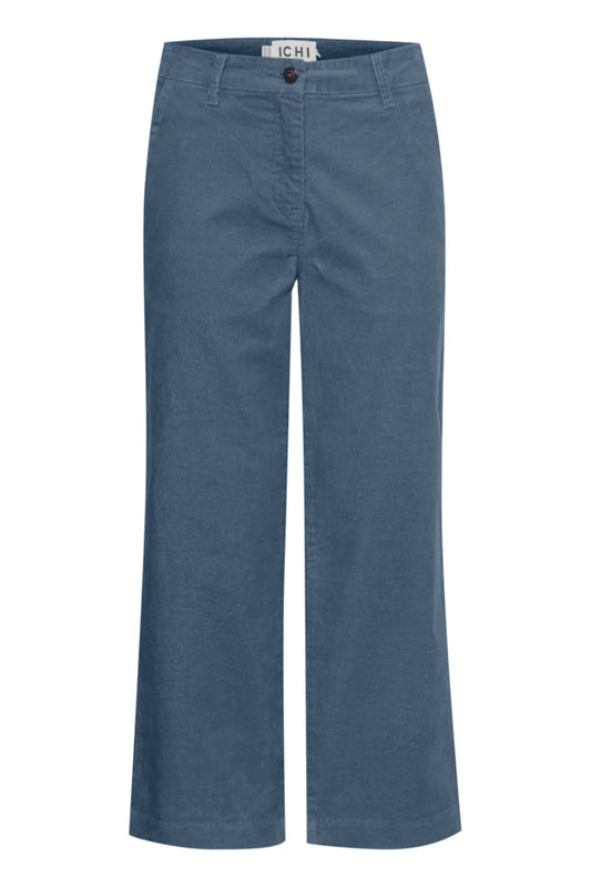 Cordano Blue Mirage Cropped Trousers by ICHI