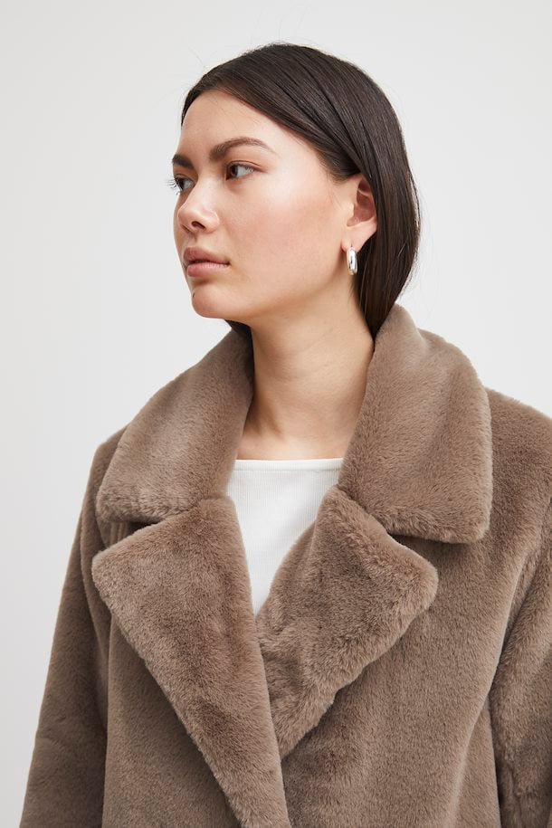 Haya Faux Fur Coat by ICHI