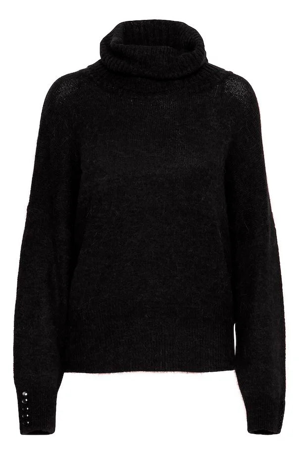 Kamara Black Rollneck Jumper by ICHI