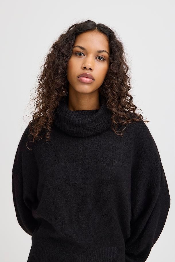 Kamara Black Rollneck Jumper by ICHI
