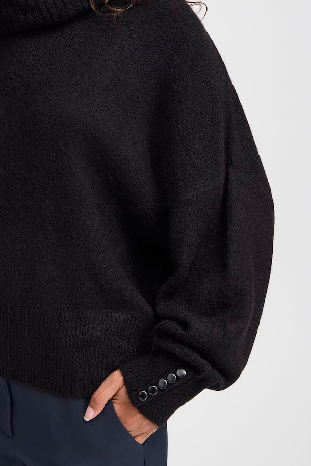 Kamara Black Rollneck Jumper by ICHI