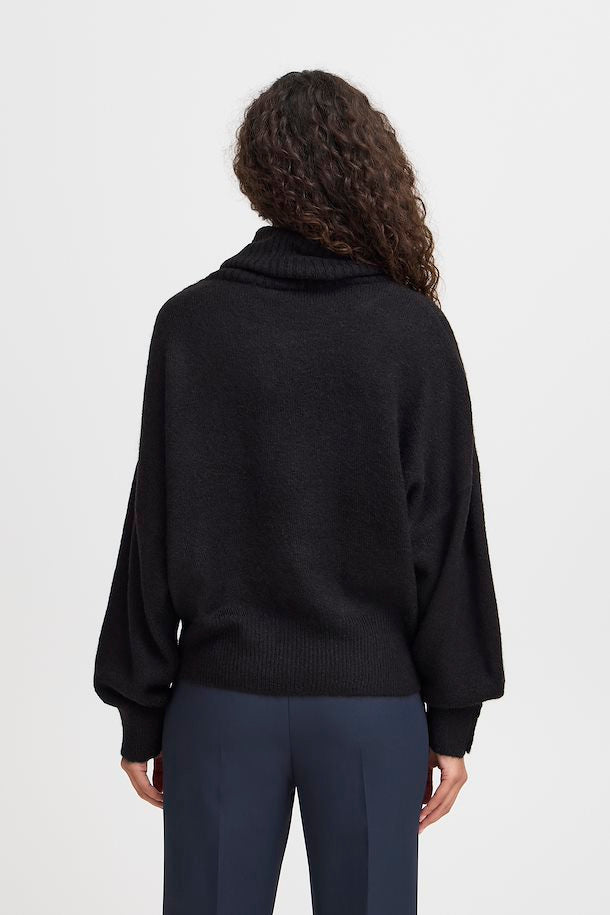 Kamara Black Rollneck Jumper by ICHI