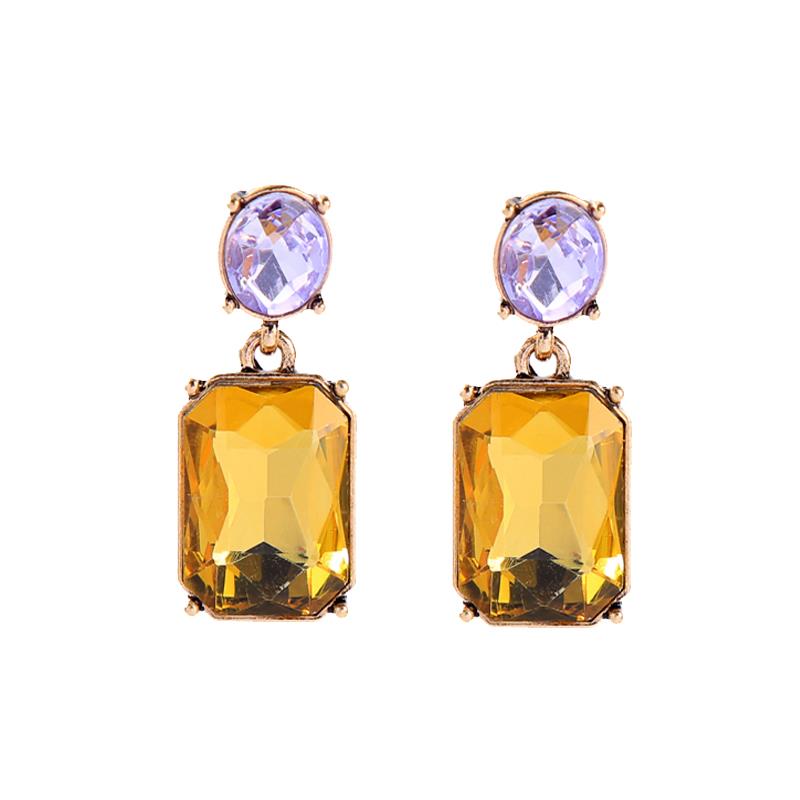 Amber / Violet Gem Earrings by Last True Angel