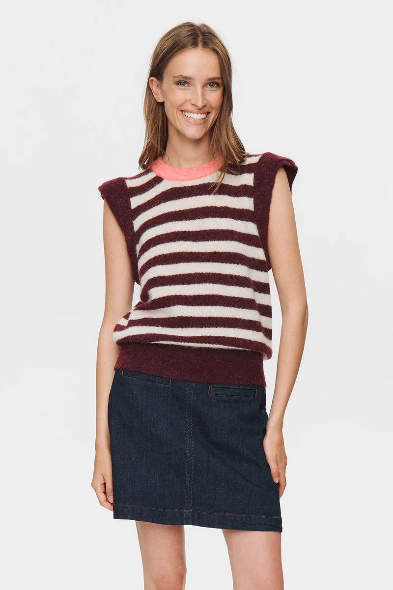 Ciara Riette Stripe Knitted Vest by NUMPH