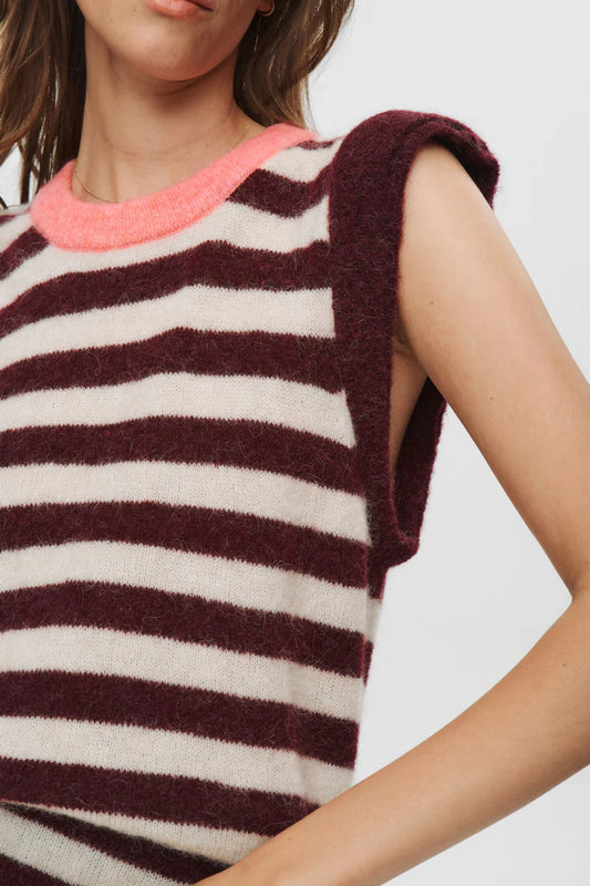 Ciara Riette Stripe Knitted Vest by NUMPH