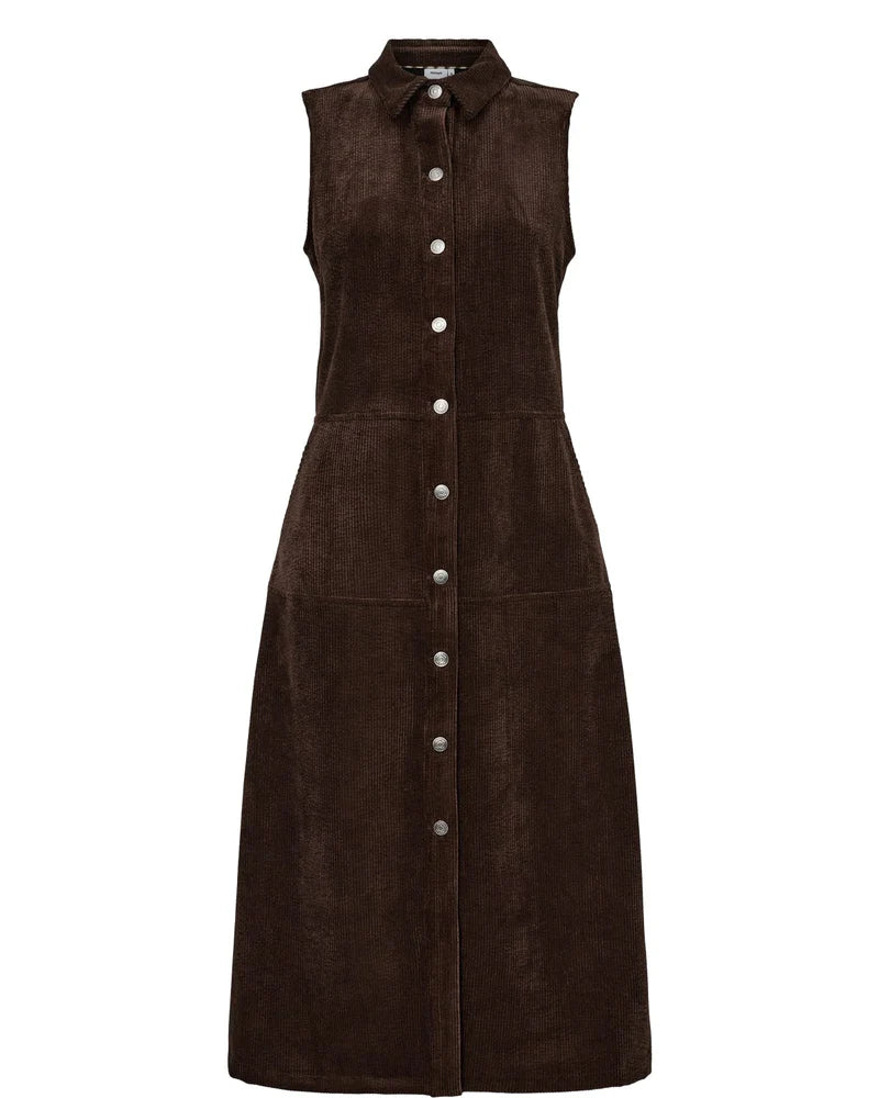 Thea Black Coffee Corduroy Dress by NUMPH