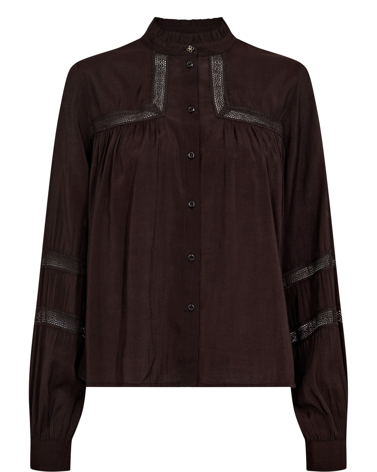 Rika Dark Coffee Shirt by Numph