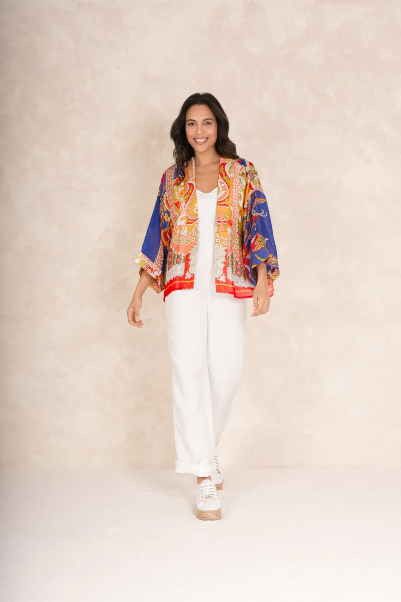 Carnival Cobalt Kimono by One Hundred Stars