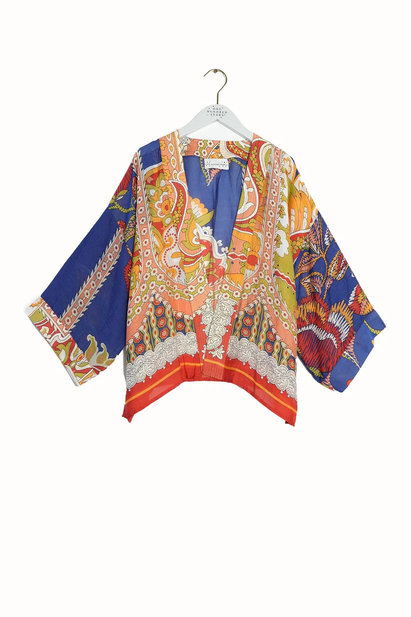 Carnival Cobalt Kimono by One Hundred Stars