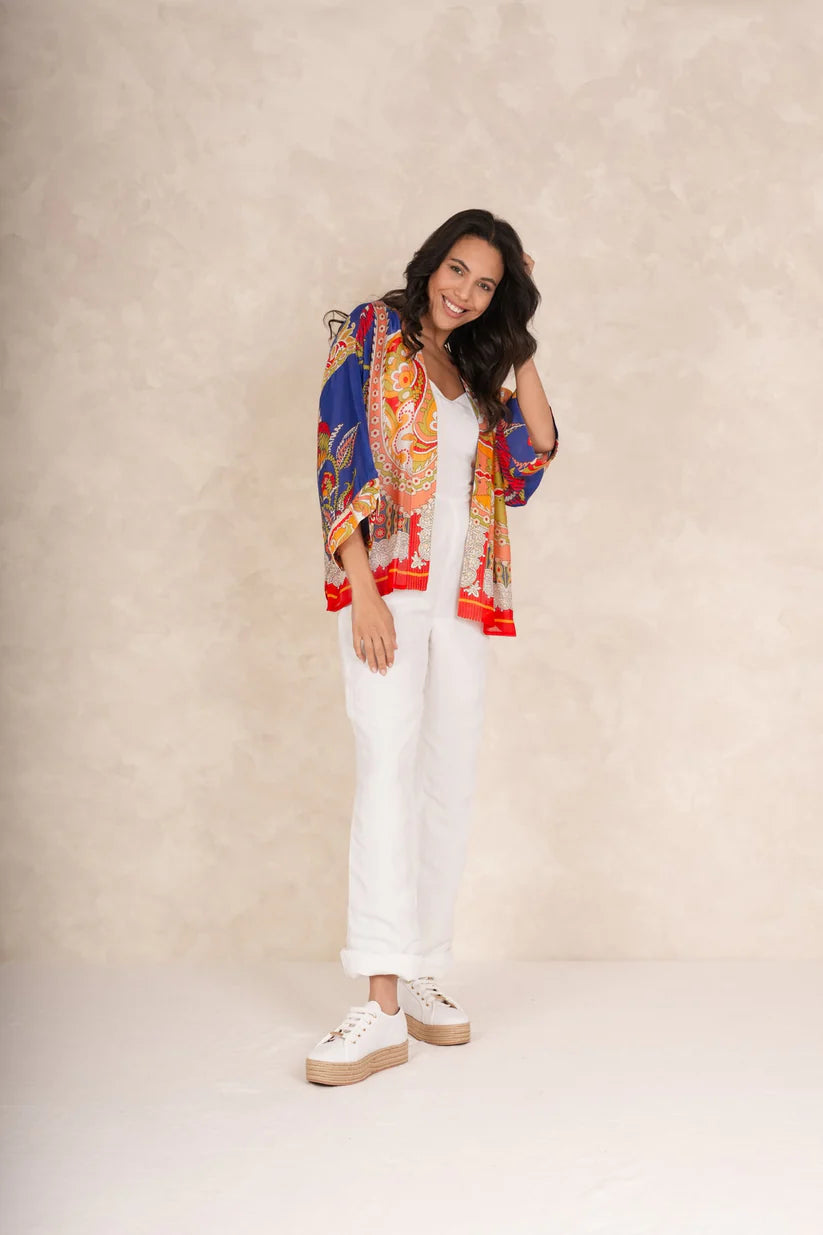 Carnival Cobalt Kimono by One Hundred Stars