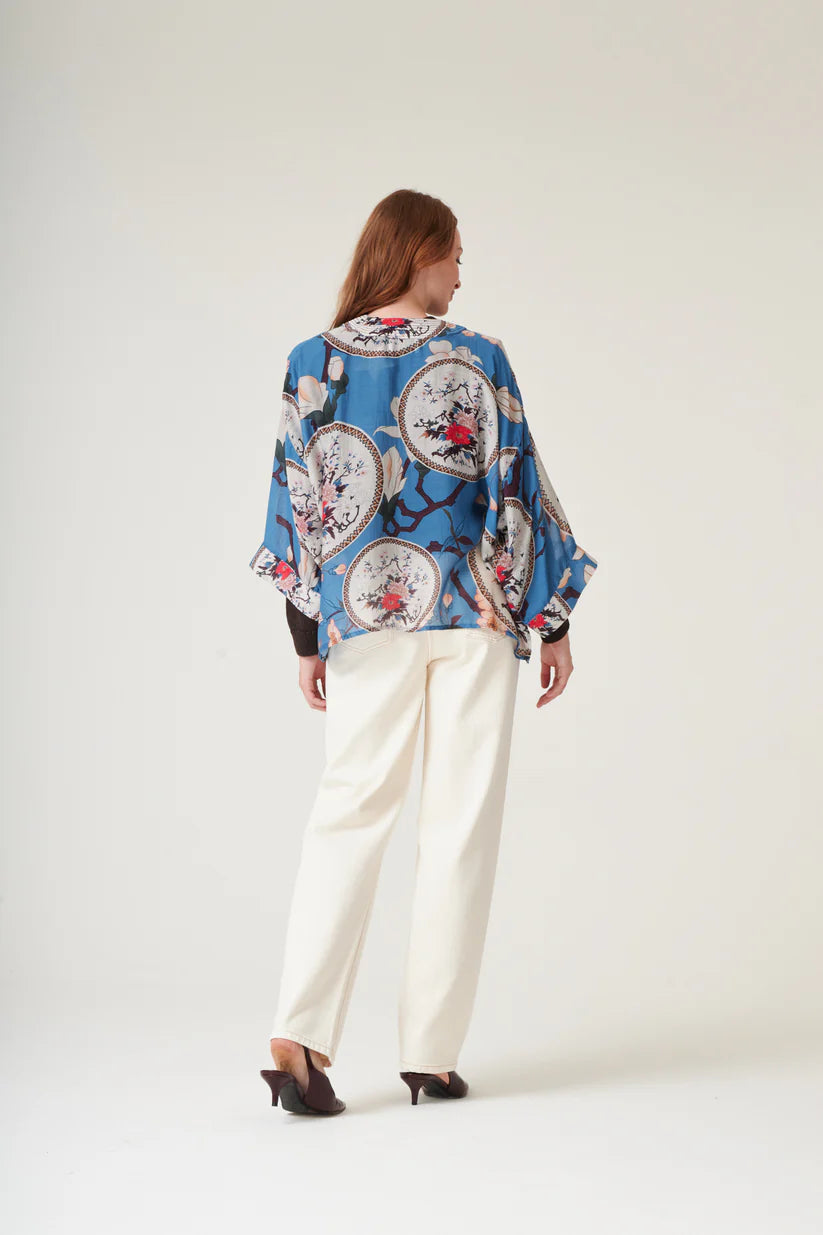 Magnolia Plates Blue Kimono by One Hundred Stars