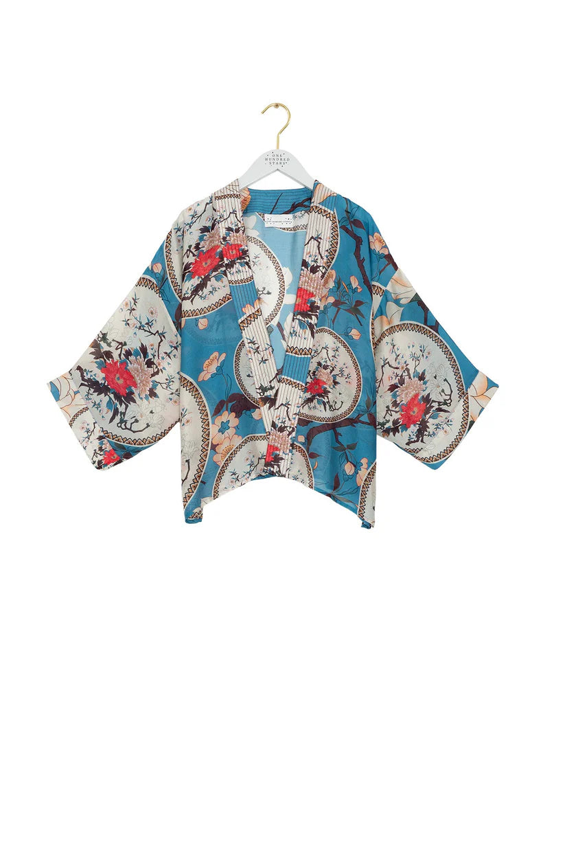 Magnolia Plates Blue Kimono by One Hundred Stars