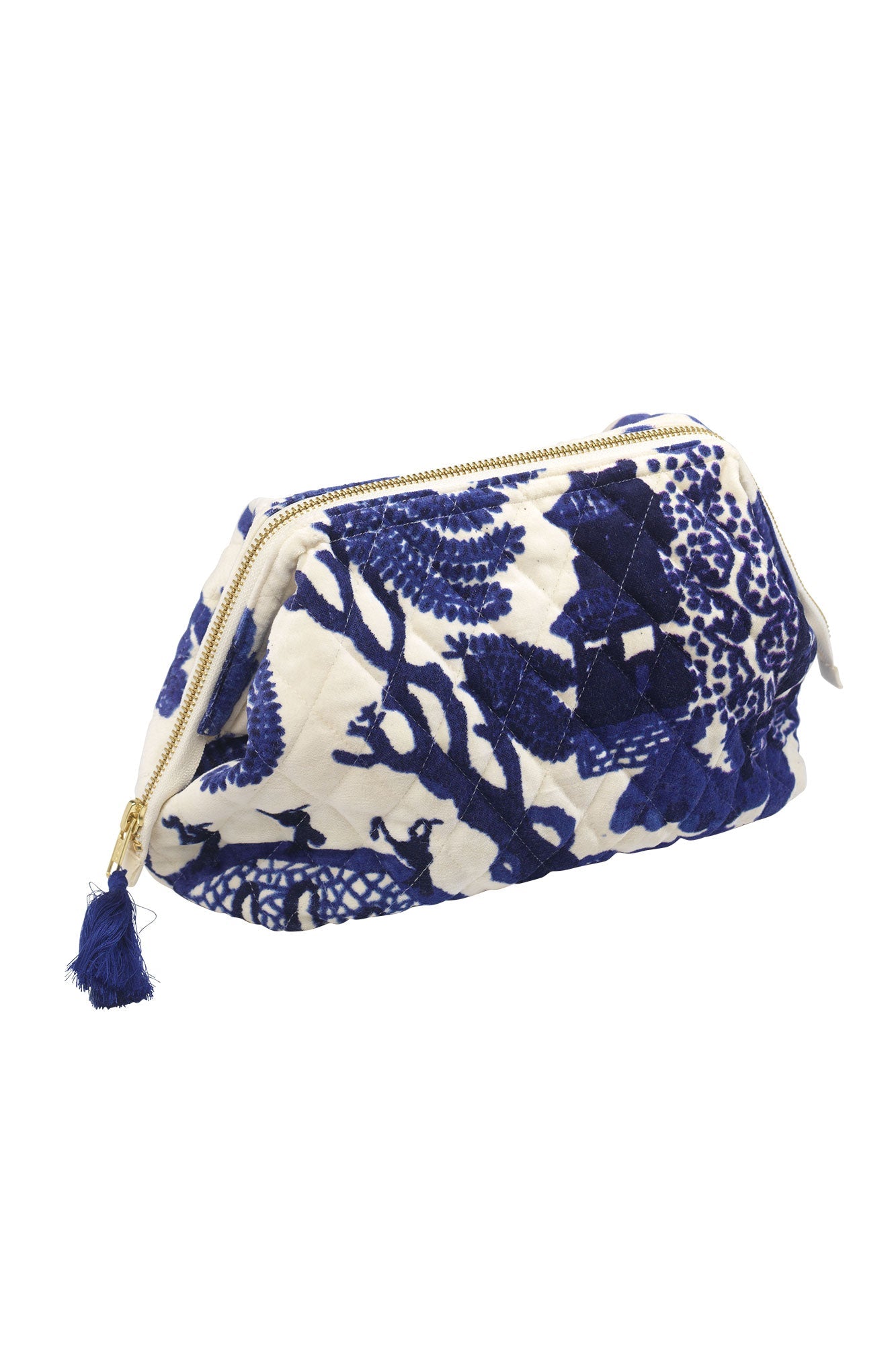 Giant Willow Blue Velvet Pouch by One Hundred Stars