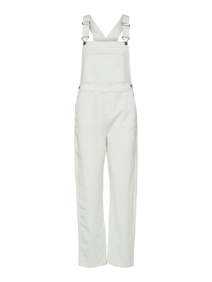 Vinnie Denm Dungarees - Whisper White by Selected Femme