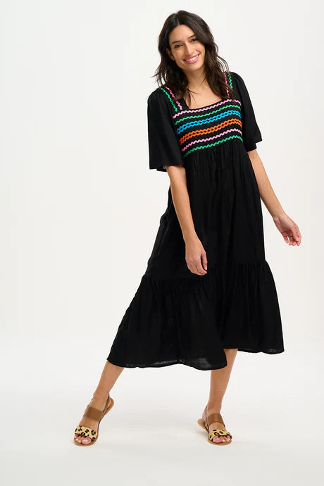 Selene Dress - Black Ricrac by Sugarhill Brighton