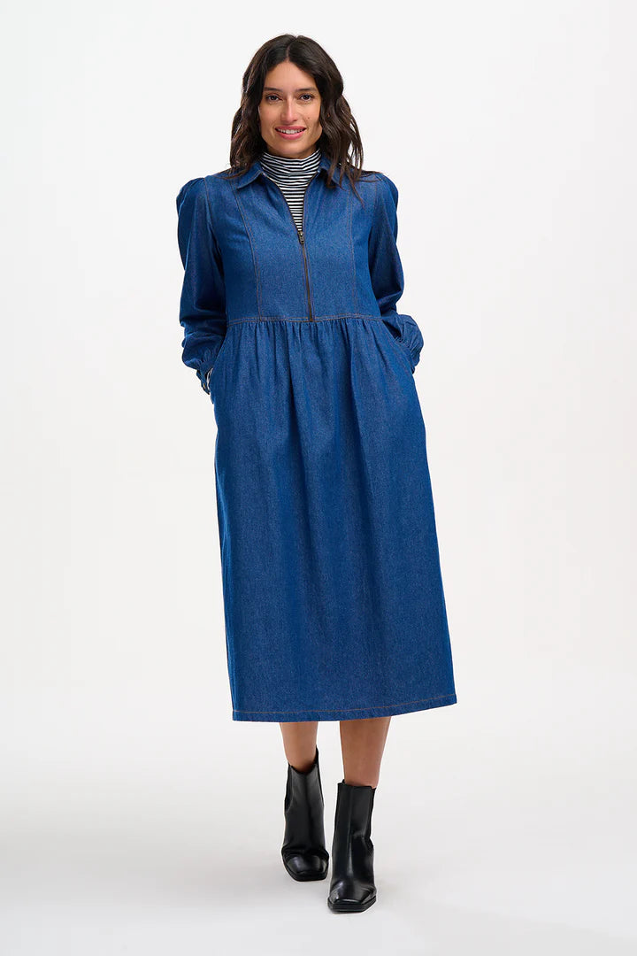 Kirsty Denim Zip Front Dress by Sugarhill Brighton