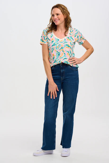 Khloe V-Neck Wild Animal Tee by Sugarhill Brighton