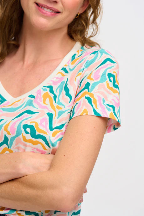 Khloe V-Neck Wild Animal Tee by Sugarhill Brighton