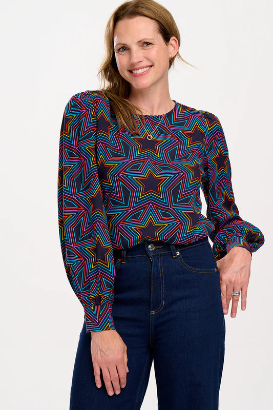 Ronnie Puff Sleeve Star Top by Sugarhill Brighton