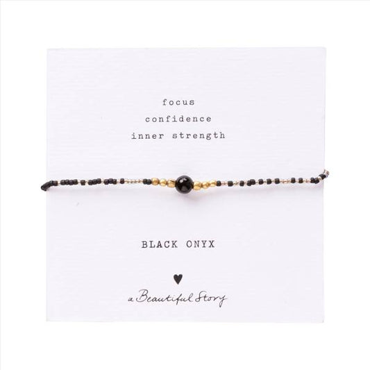 Iris Card Black Onyx Gold Coloured Bracelet
