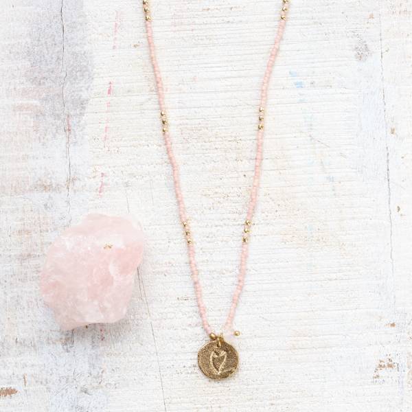 Timeless Rose Quartz Gold Necklace by A Beautiful Story