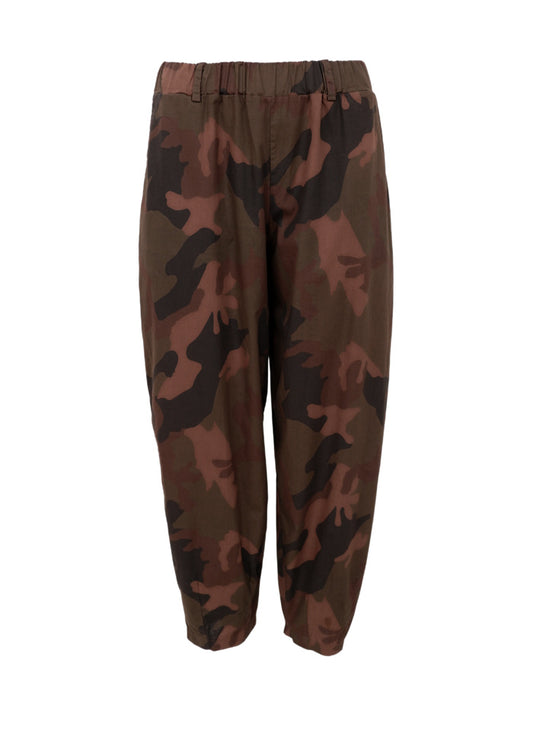 Abbie Brown Camo Barrel Pant by Black Colour