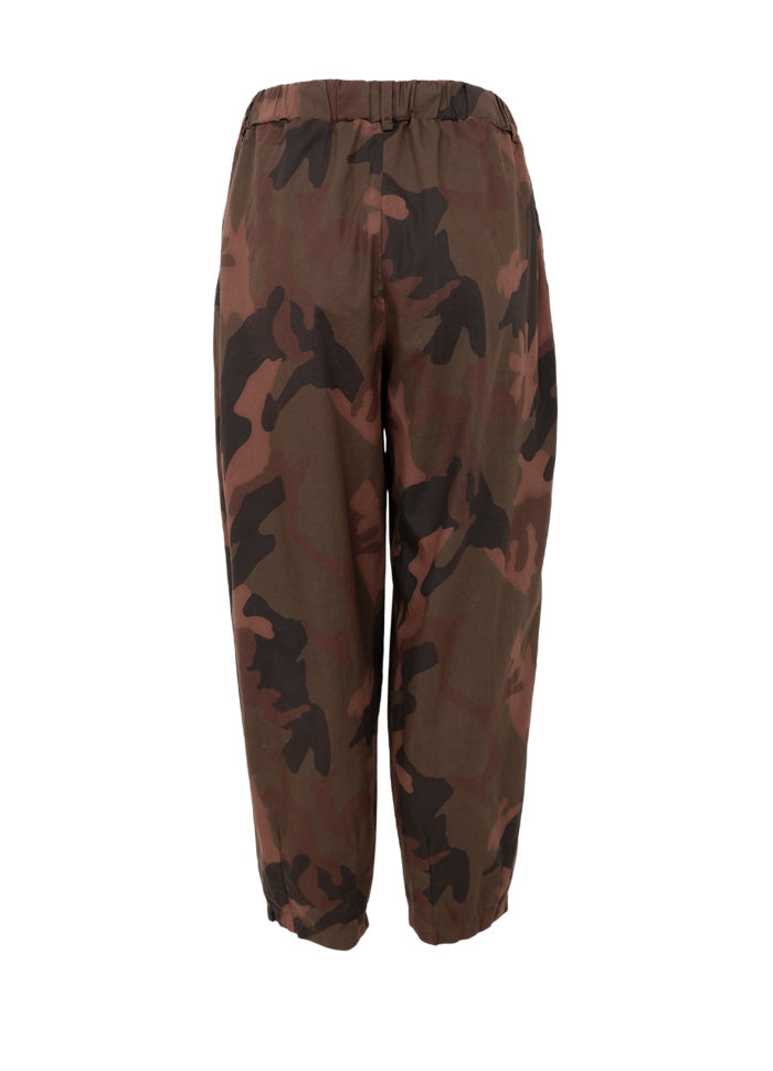 Abbie Brown Camo Barrel Pant by Black Colour