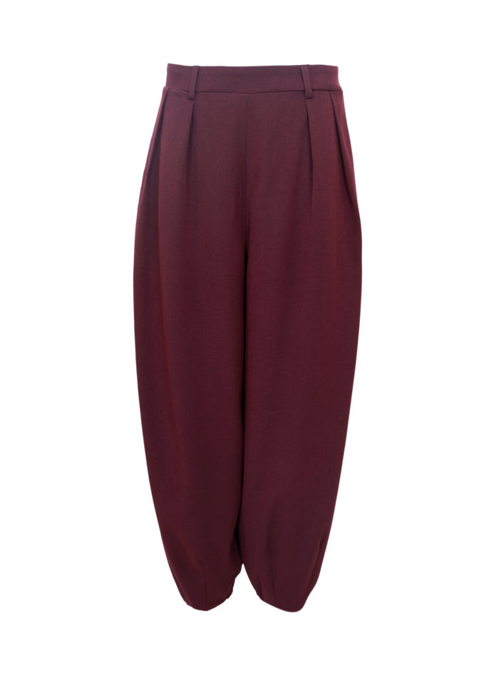 Black Colour Amina Balloon Pant - Plum