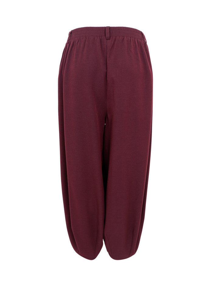 Black Colour Amina Balloon Pant - Plum