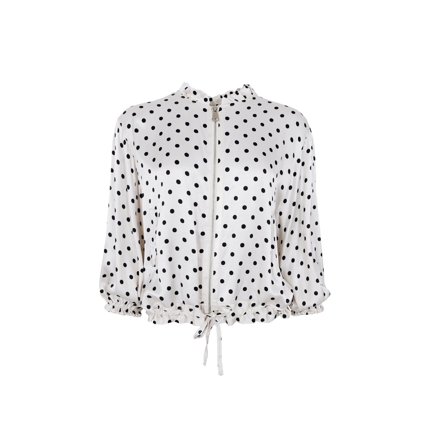 Black Colour Caitlin Polka Bomber Shirt