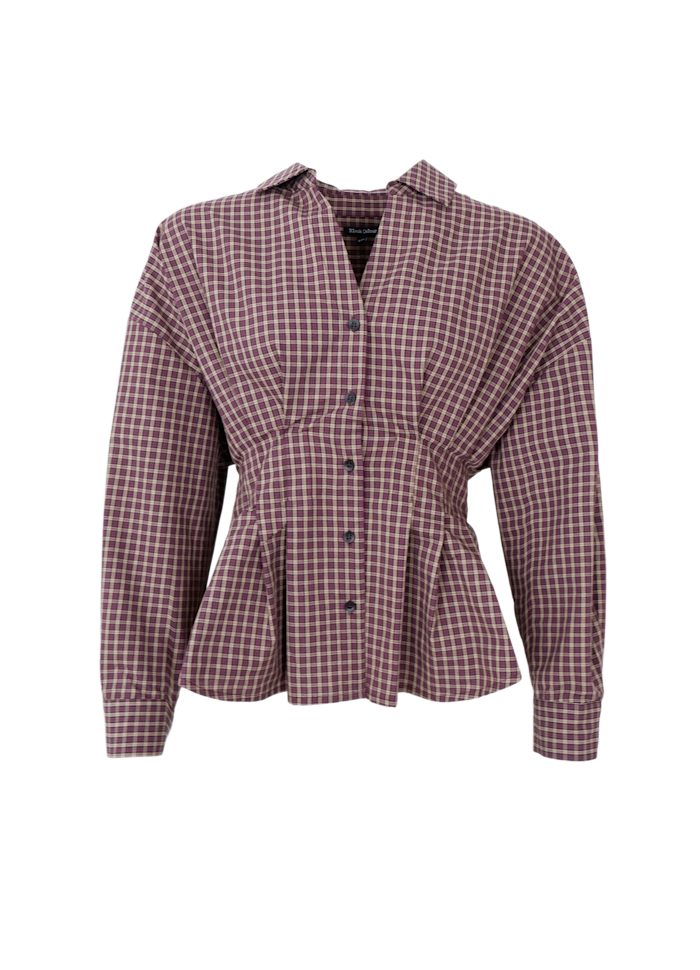 Black Colour Campbell Tailored Shirt - Plum Check