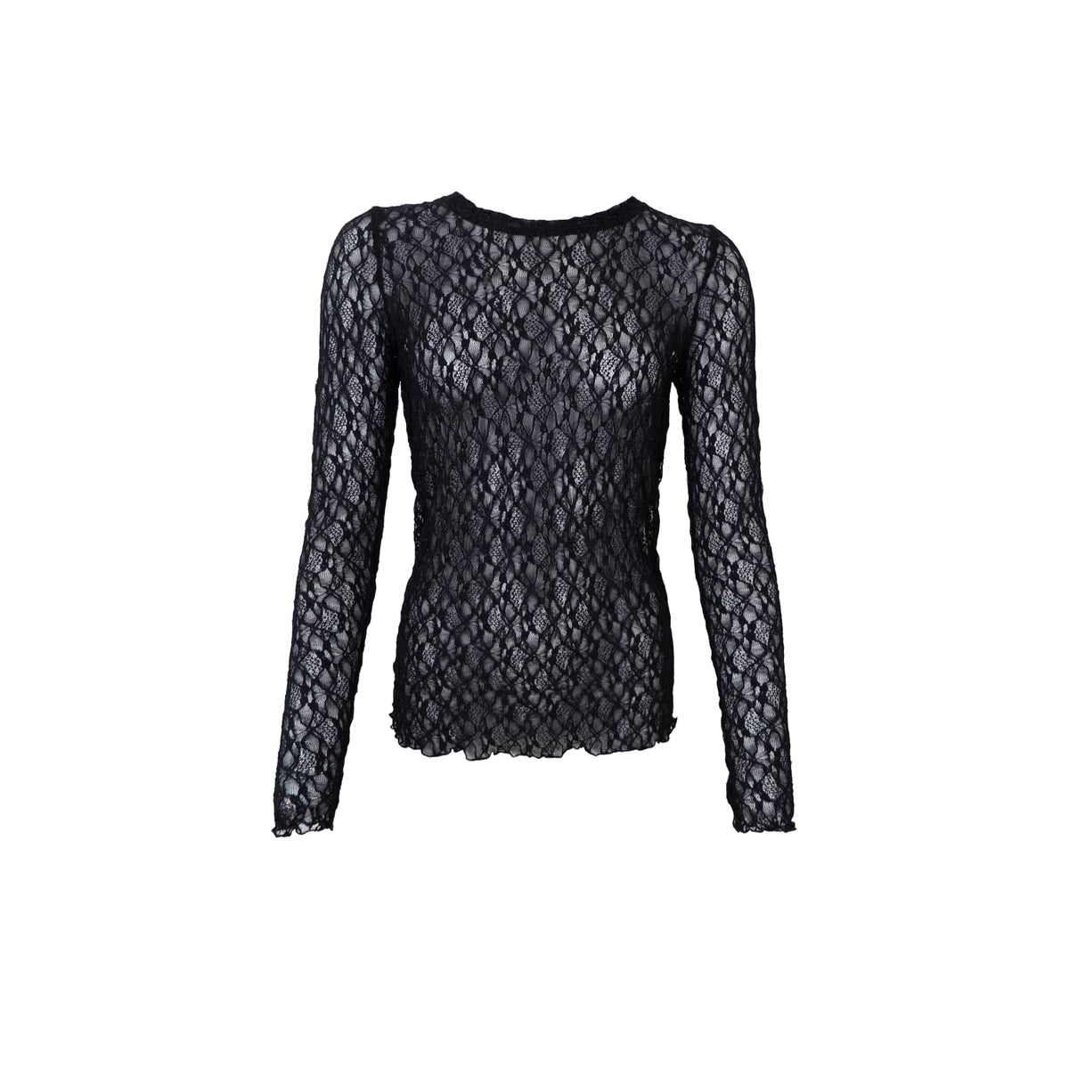 Black Colour Cecily Lace Top - Black