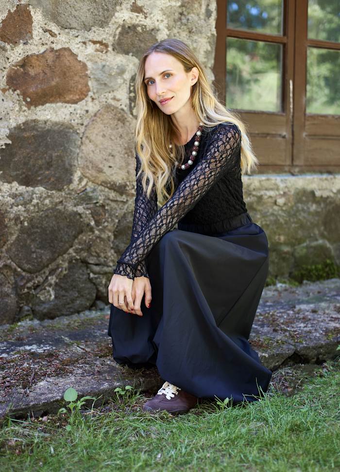Black Colour Cecily Lace Top - Black
