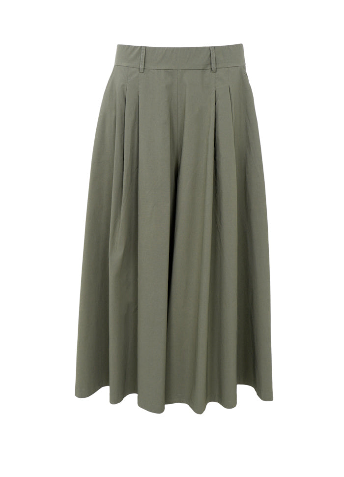 Black Colour Davina Split Skirt Army