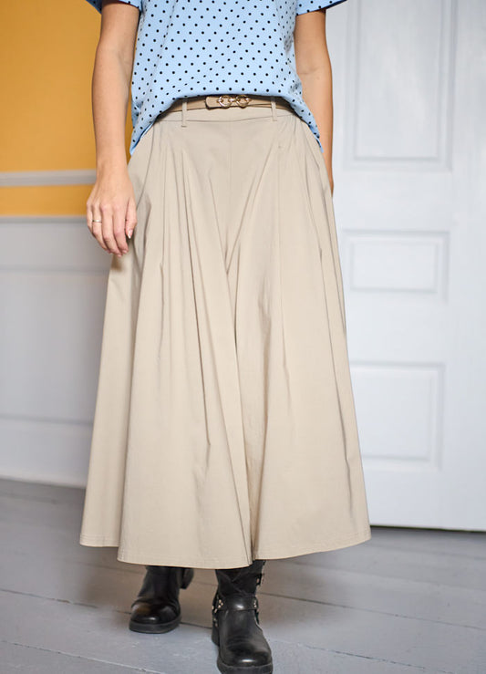 Black Colour Davina Split Skirt Natural