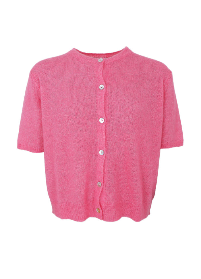 Black Colour Dell Raspberry Short Sleeve Cardigan