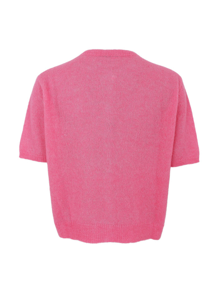 Black Colour Dell Raspberry Short Sleeve Cardigan