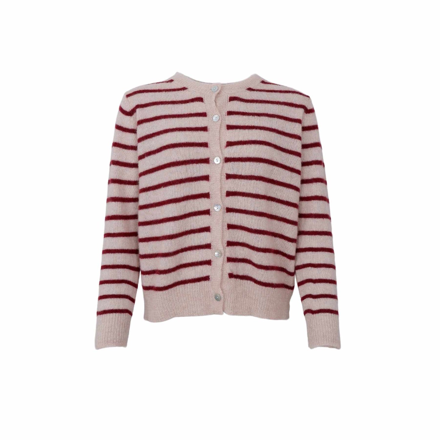Dell Wine Striped Cardigan by Black Colour