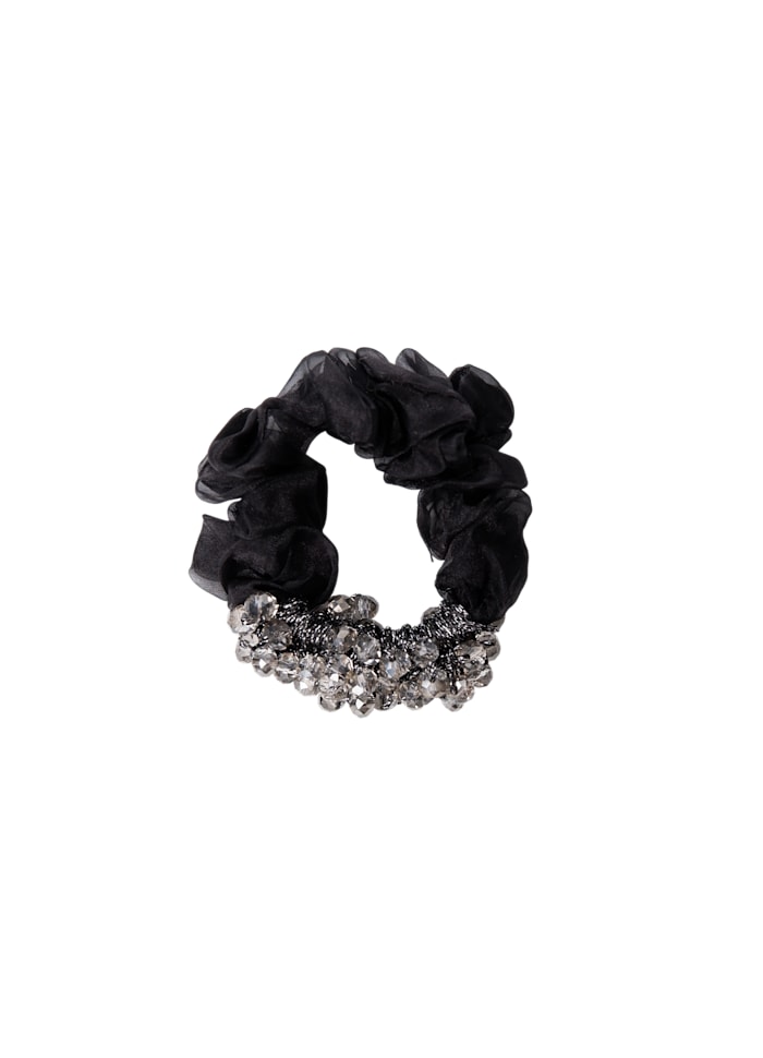 Emina Black Mini Beaded Scrunchie