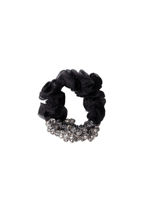 Emina Black Mini Beaded Scrunchie