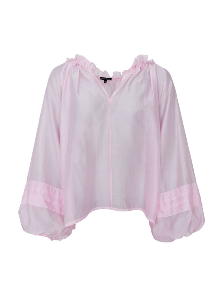 Black Colour Linda Blouse Light Pink