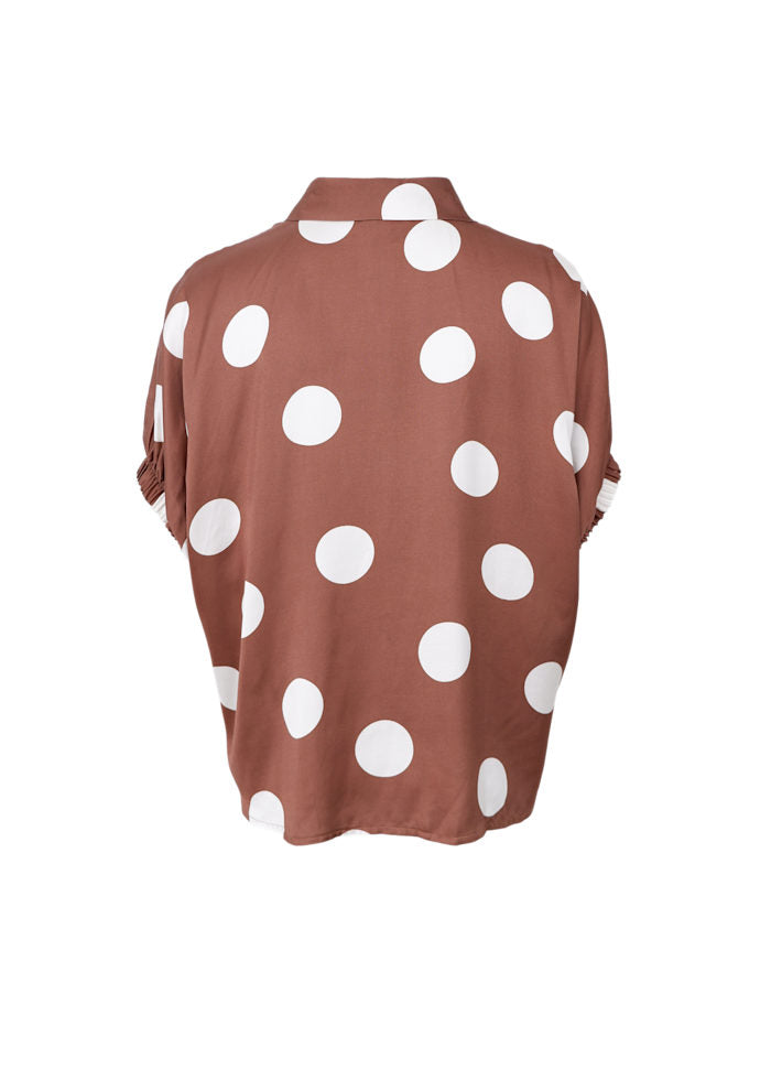 Mabel Polka Shirt by Black Colour