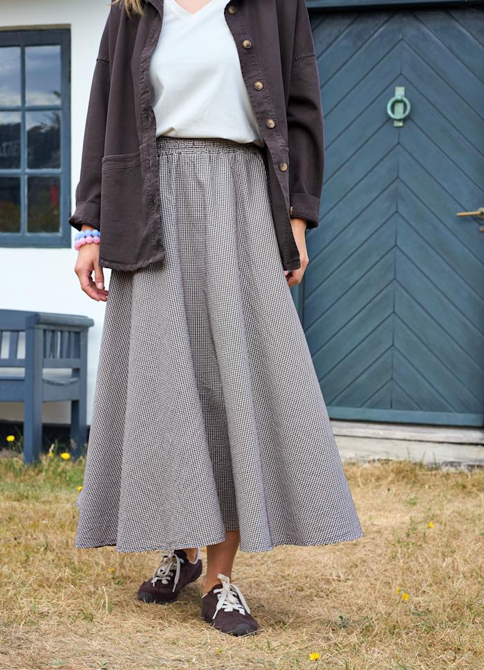 Black Colour Manon Check Skirt
